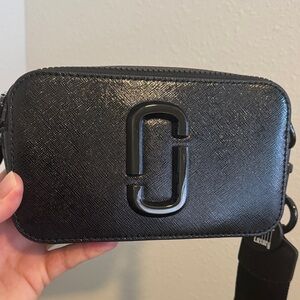 Marc Jacobs The Snapshot Shimmering Black Crossbody Bag